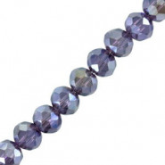 Faceted glass rondelle beads 8x6mm Amethist ab